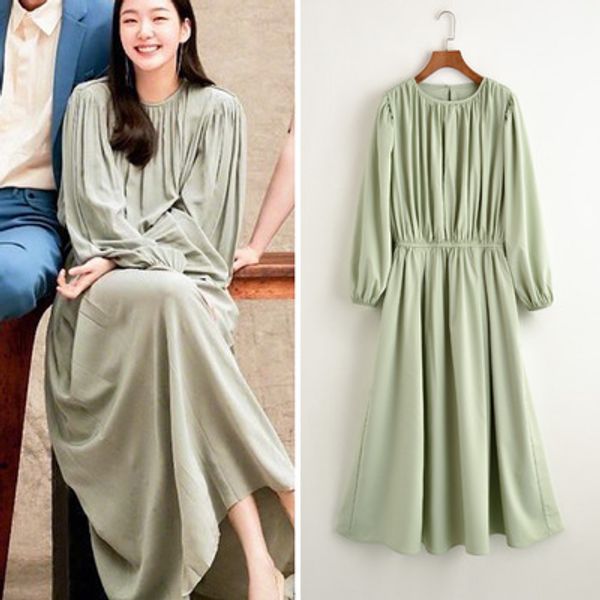 

long dress kim go eun for women same summer pregnant maternity temperament woman tv korean same dress, White