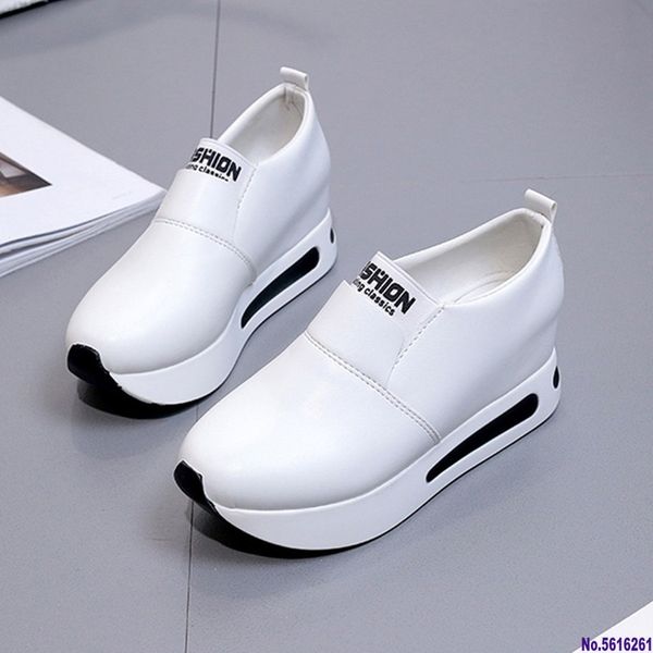 

new women shoes slip-on thick platform shoes woman casual ladies sport flats wedges sneakers zapatos mujer plus size, Black