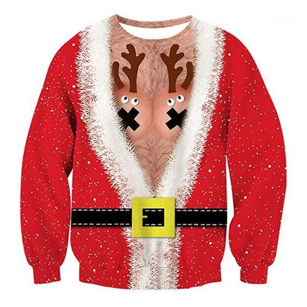 

printed personality casual crew neck long sleeved couples sweatshirts mens fashion clothing christmas designer mens hoodies funny 3d, Black