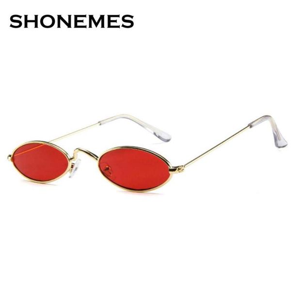 

vintage tiny skinny sunglasses men women designer small oval frame gafas de sol classic eyeglasses red yellow sun glasses, White;black