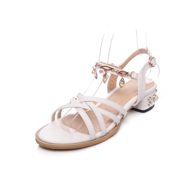 

big size personalized decorative sandals high heels sandals women shoes woman summer ladies, Black