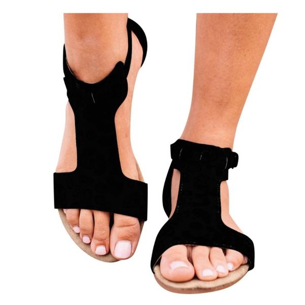 

sandals sagace flock summer women fashion black buckle strap ladies breathable low heels open toe femmes sandales