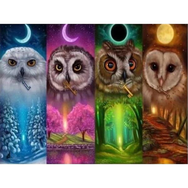 

decoration home diamond painting gift cross stitch full drill 5d diy owl pattern
