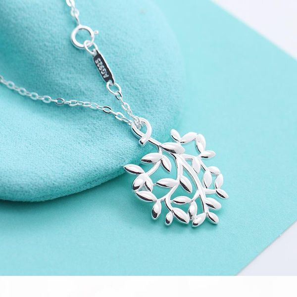 

american sterling silver branch pendant necklace women luxury peretti charm chain fashion brand wedding party t hollow leaf necklaces