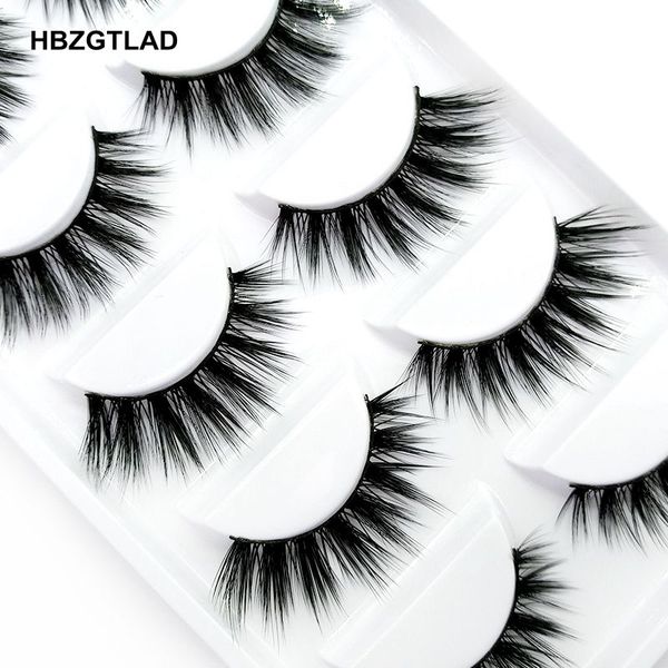 

false eyelashes 2021 5 pairs 100% real mink 3d natural lashes soft eyelash extension makeup kit cilios 02