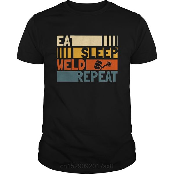 

men short sleeve tshirt eat sleep weld repeat t-shirt cool women t-shirt