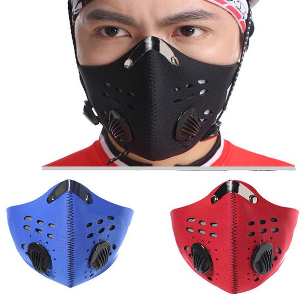 

breathable activated carbon cycling mask mountain bike road bike bicycle half face mask dustproof cycling running sports mask, Black