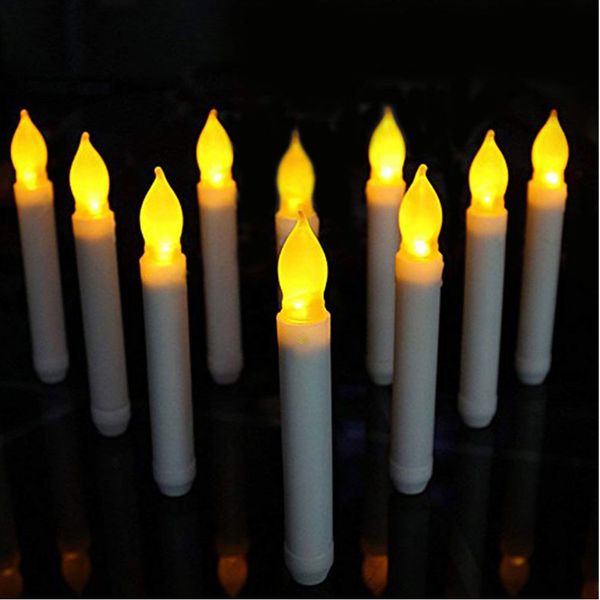 

12pcs wedding led flickering dripless party battery operated candle light bar