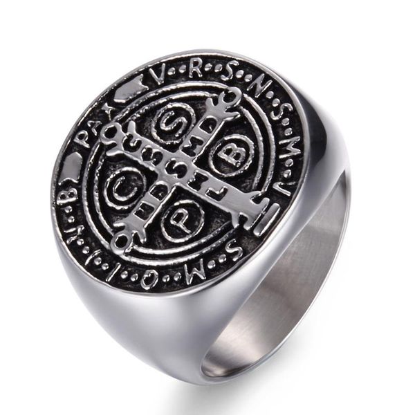 

punk style gold and silver color 316l stainless steel cross rings for men, Golden;silver