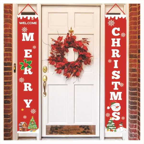 

christmas couplet door banner porch sign christmas holiday hanging decoration porch sign decorative family party seashipping