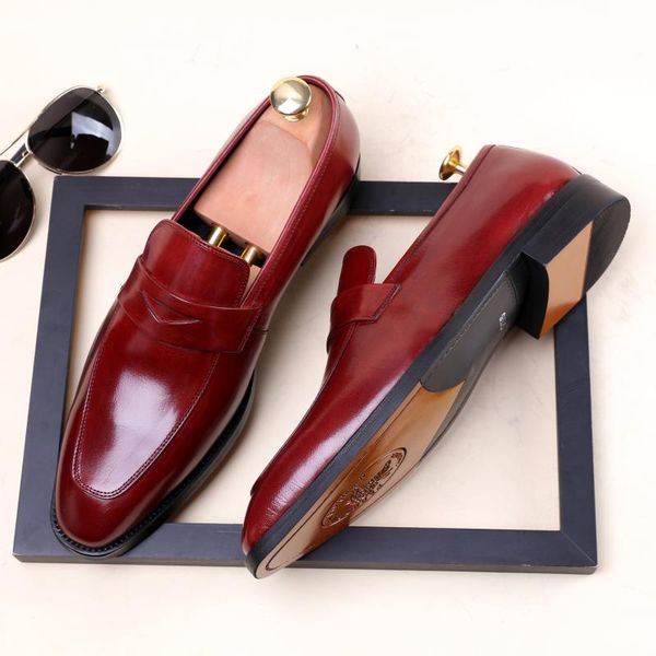 

men shoes business formal wear leather shoes men's oxfords large size cowhide leather oxfords zapatos genuine, Black