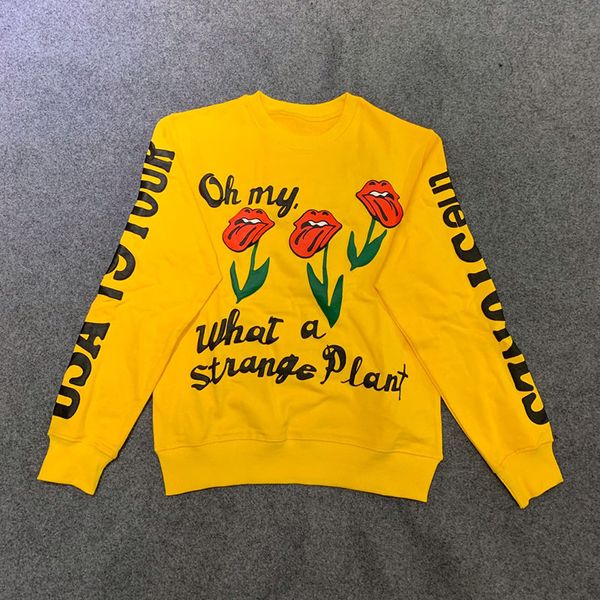 

USA America Hip Hop CPFM XYZ 2019 tour show tongue flower puff print hoody men women what a strange plant sweatshirt Hoodie