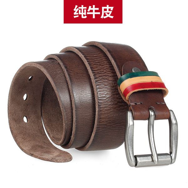 

jeans men fashion male belt genuine leather belt for men belts punk desingner waist mens, Black;brown