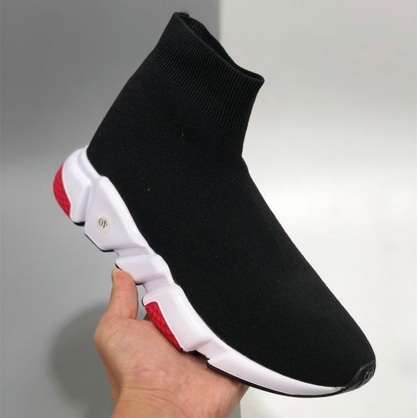 

letter print sneakers speed trainer black red triple black fashion flat sock men women casual shoes speed trainer runner