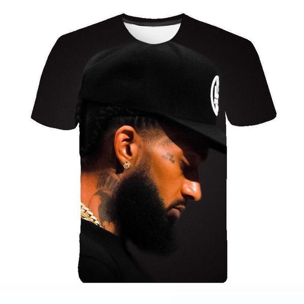

nipsey hussle summer mens tshirts 3d digital printed short sleeved rapper male o-neck tshirts teenagers designer clothes, White;black