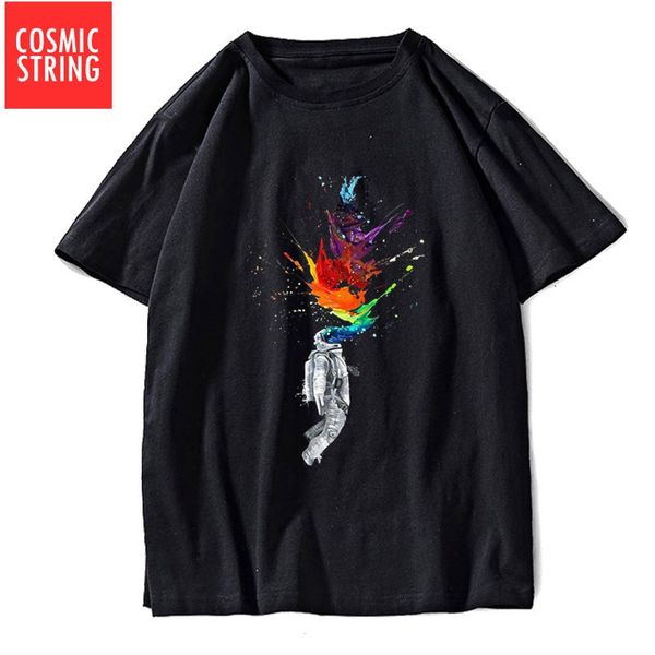 

cosmic string 100% cotton short sleeve space men t shirt casual loose men tshirt o-neck summer t-shirt male men tee shirts