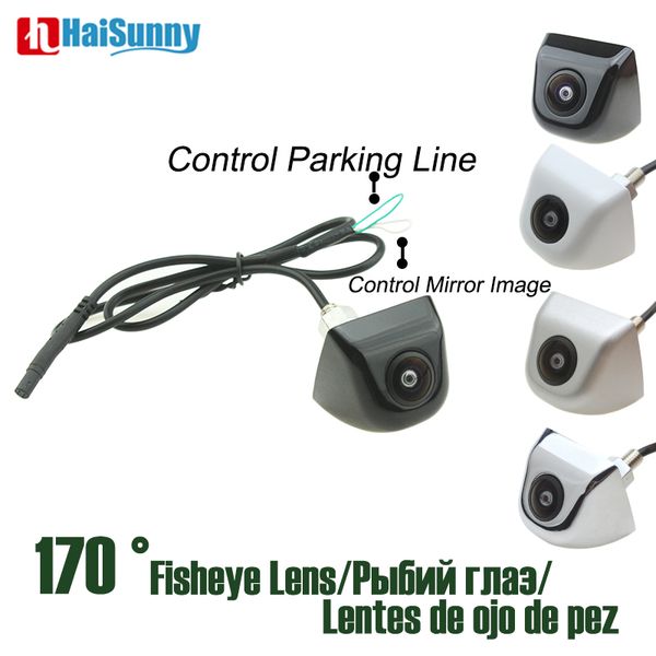 

waterproof night vision car backup reverse camera fisheye lens metal body mirror image black sliver white 170 degree view angle