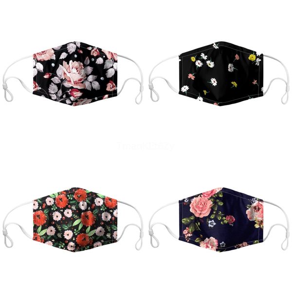 

ice шелковая моющаяся маски для лица губки maskprective маски черного дизайнера printed маской # 270, Black