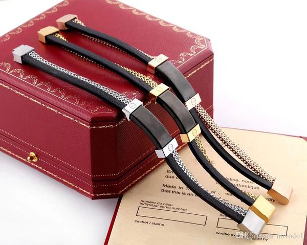 

bracelet women men bracelet charm chain high-end quality for ladies jewelry with gold rose gold silver color drop shipping, Golden;silver