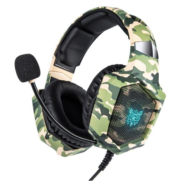 

cgjxsonikuma k8 ps4 headset camouflage casque wired pc gamer stereo gaming headphones with microphone led lights for xbox one ps4