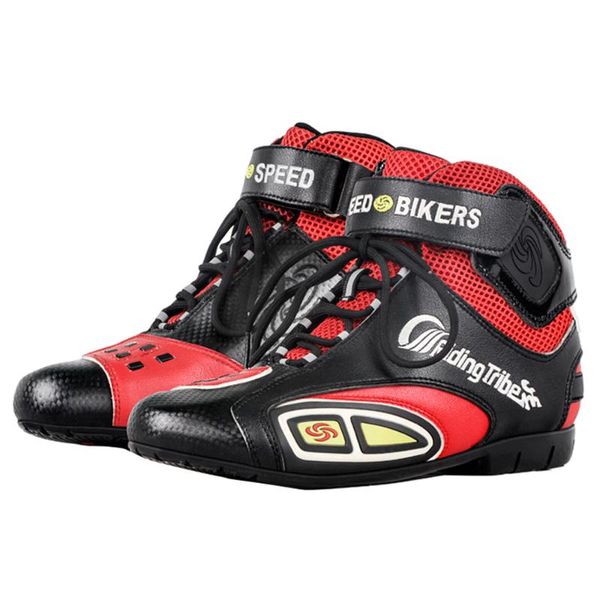 

red motorcycle boots men motorcycle shoes moto riding boots breathable motorbike biker chopper cruiser touring ankle shoes