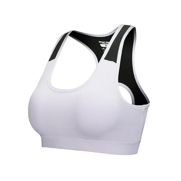 

breathable sports bra absorb sweat shockproof padded sports bra athletic fitness yoga elastic tightening hot, White;black