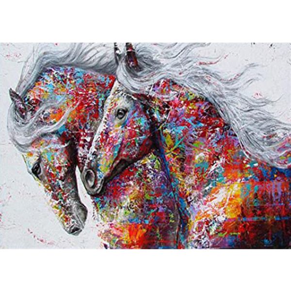 

frameless beautiful horse paint by numbers kits- 16x20'' diy canvas oil painting for kids