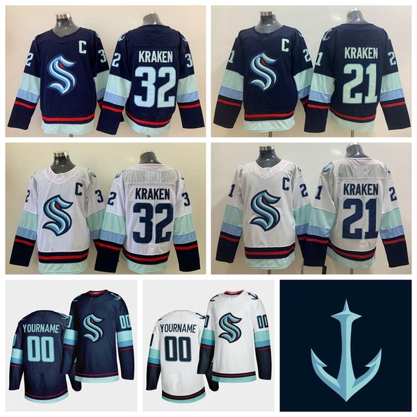 

custom seattle kraken jersey womens 32 kraken 21 kraken jersey 2021 season new team blue white blank ice hockey jerseys stitched, Black;red