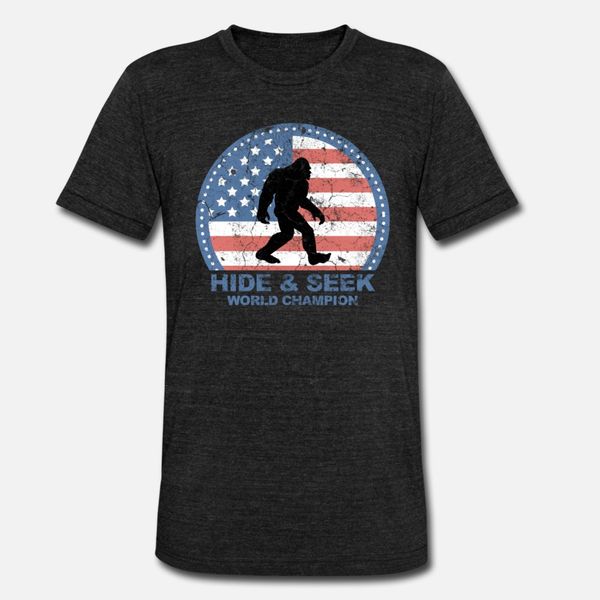 

bigfoot with american flag t shirt men crazy cotton round collar fit crazy comical spring autumn normal
