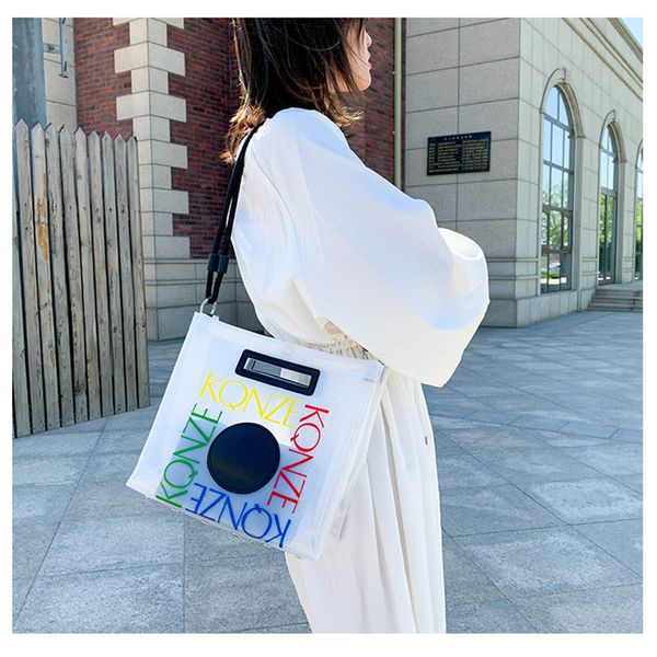 

women totes purse large translucent shoulder bag for work school beach travel