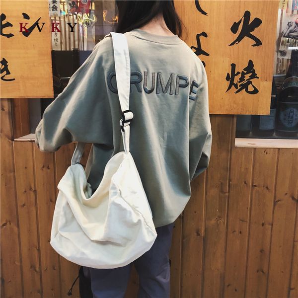 

women's canvas shoulder bag leisure handbags female korean fashion ladies cotton bag large capacity messenger for women 2020