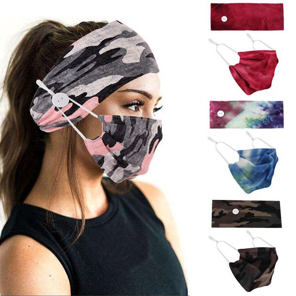 

creativity camouflage new hair band mask set button lanyard dustproof anti-fog breathable antiperspirant fashion masks for women