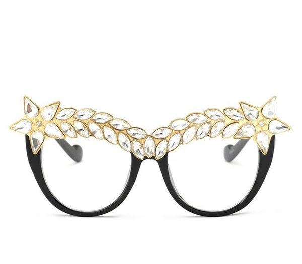 

fashion 2020 brand designer sunglasses women cat eye sunglasses for women luxury crystal diamond oversize women glasses uv400 a037, White;black