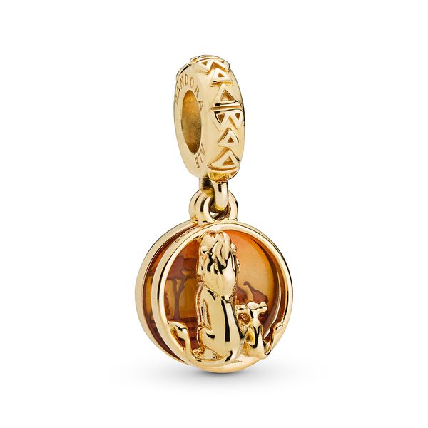 

ale 925 sterling silver simba and mufasa sunset hanging dangle charms beads pendant fit pandora shine gold bracelets for diy jewelry making, Black