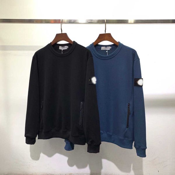 

designer hoodie stone brand men's hoodie classic armband zipper pocket terry fabric round collar sweater black and blue s-xxl