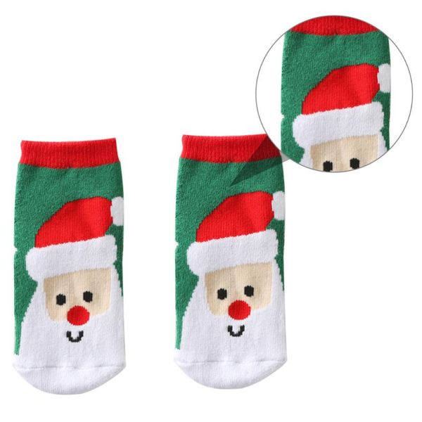 

1 set 3 pairs christmas baby socks thickened mid-calf socks (white red green, Black