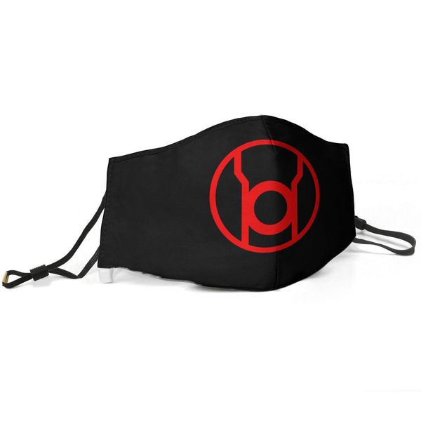 

women men face mask dust mask muffle green lantern corps logo red black printed with adjustable ear hookbud light b, Silver
