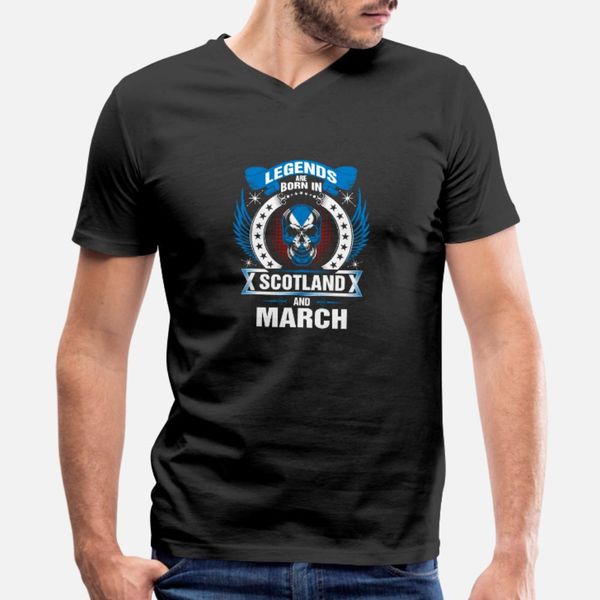 

legends born in scotland and march t shirt men custom cotton s-xxxl original fit new style summer style slim shirt