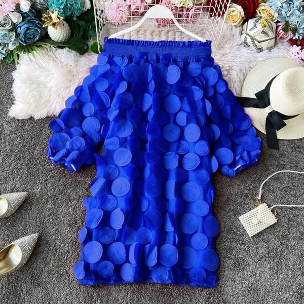 

casual dresses appliques slash neck women dress three quarter sleeve double layers female elegant vestidos 2021 autumn fashion ladies, Black;gray