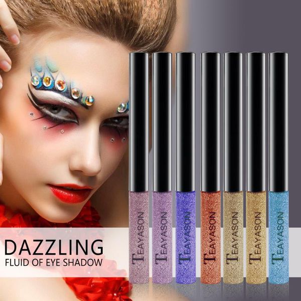 

eye makeup shimmer liquid eyeshadow cosmetic glitter metallic dazzling fluid of eyeshadow waterproof long-lasting makeup tools