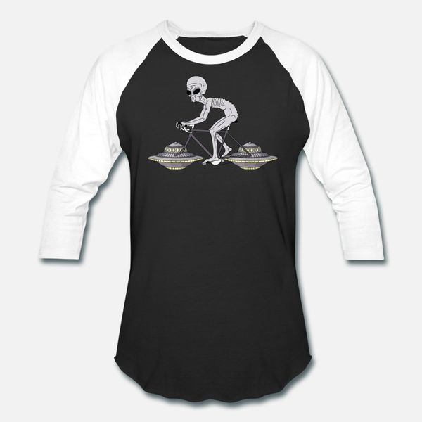 

grey alien riding bike with ufo wheels t shirt men custom tee shirt s-xxxl letter sunlight fashion summer letter shirt