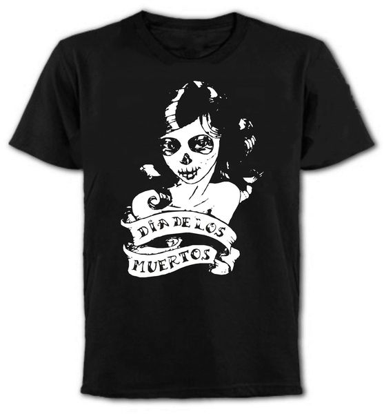 

2019 new mens t shirts day of the dead t-shirt - man torso, goth, rocker, tattoo, various colours 100% cotton brand new
