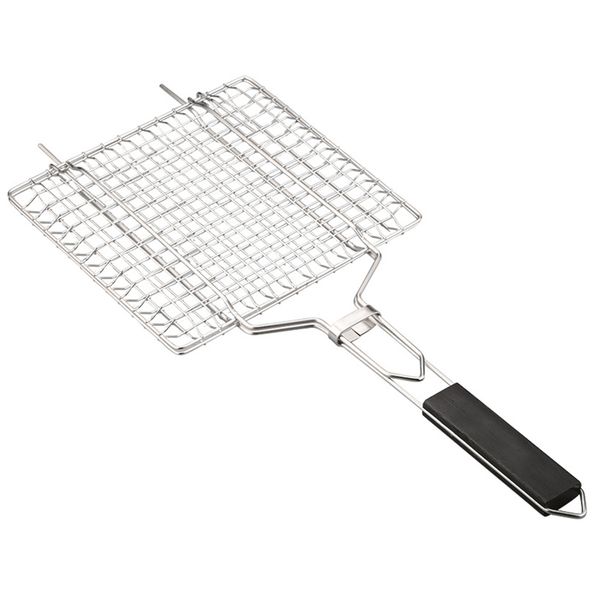 

grilling basket wooden handle 54cm*32cm tool stainless steel outdoor