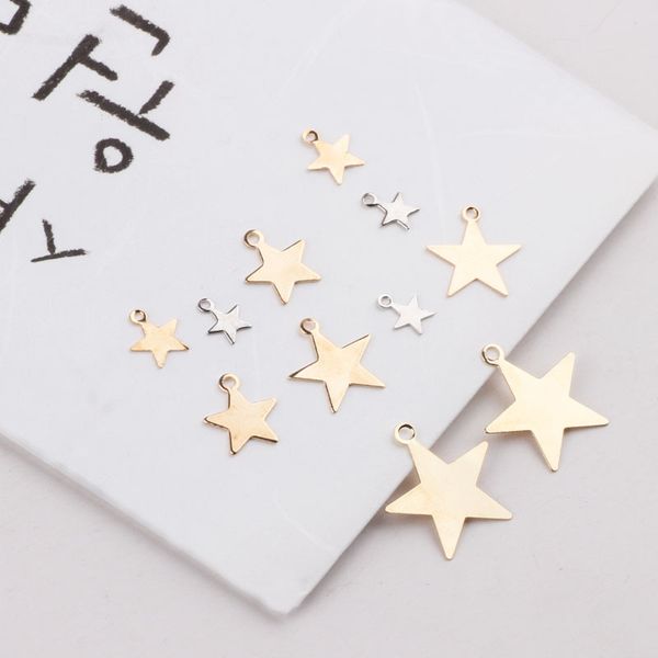 

50pcs 6/8/10mm tiny small star charms for necklace pendant diy jewelry making bracelet earrings accessories wholesale supplies