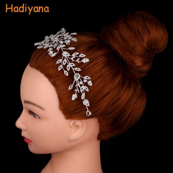 

tiaras and crowns hadiyana waterdrops design jewelry hair clips women's crowns accessories cubic zirconia bc4521 tocado suave, Golden;silver
