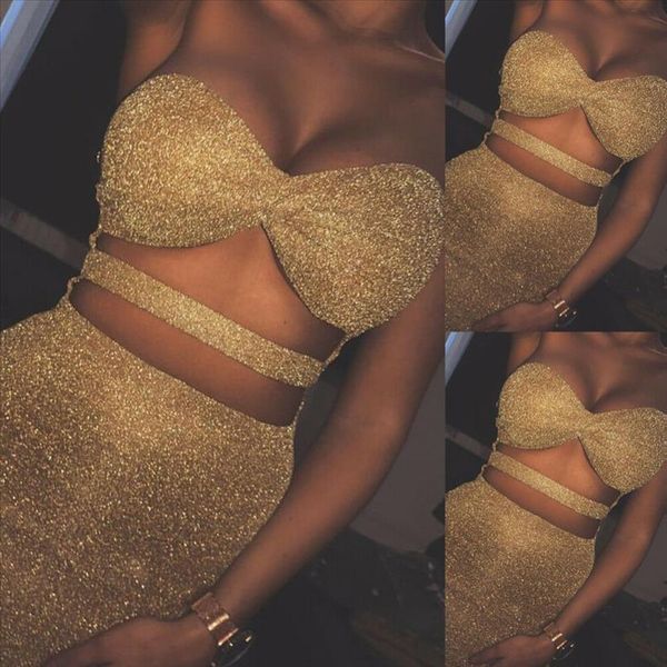 

women tracksuit hirigin womens elegant bodycon sleeveless wrapped chest sequin evening party short mini dress drop shipping, Gray