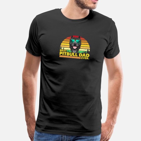 

vintage pitbull dad ever dog daddy father t shirt men famous short sleeve round neck trend famous fashion spring autumn cool shirt