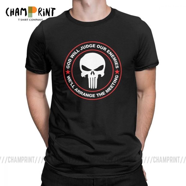 

men punisher skull t shirts cotton vintage short sleeve round collar tees big size t-shirt