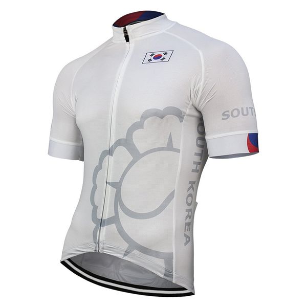 

new outdoor korea men summer cycling jersey bike road mountain race white bicycle wear bike clothes breathable, Black;red