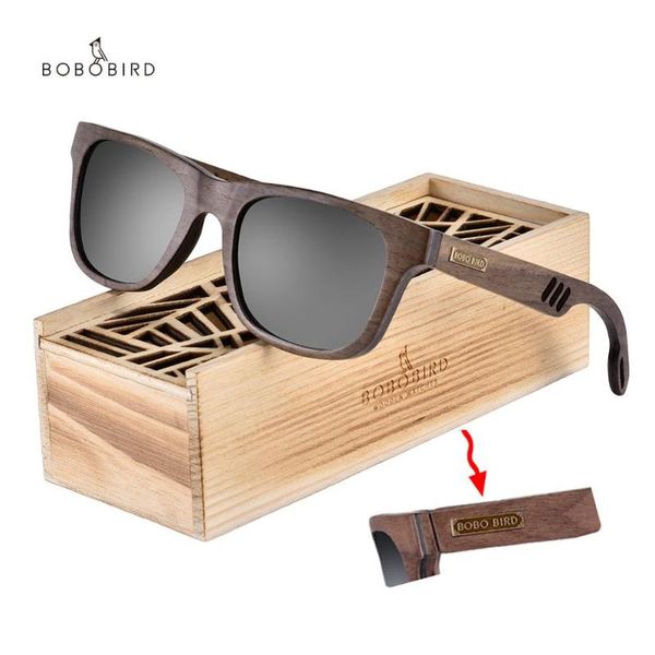 

bobo bird fashionable men sunglasses women wooden sun glasses bamboo polaroid ladies hollow arms eyewear summer wood box uv400, White;black